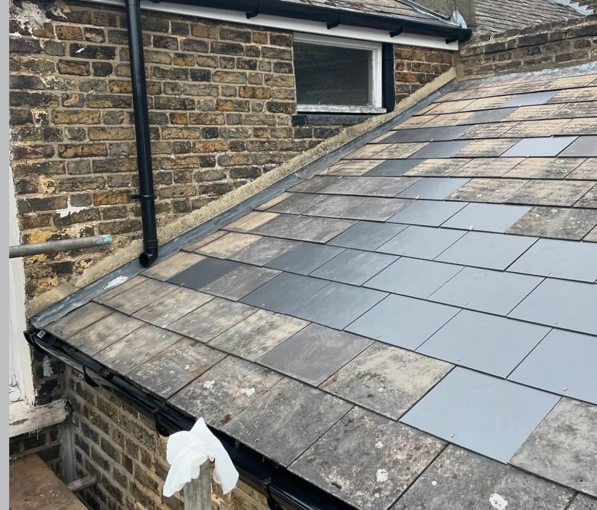 Slate Roof Repair and New Guttering in South London